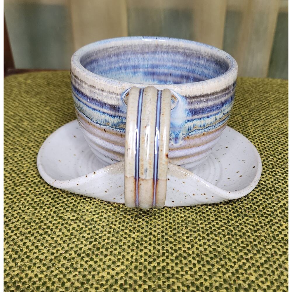 Beautiful Blue Pottery Glazed Stoneware Steve Nedza USA Signed - Picture 3 of 5